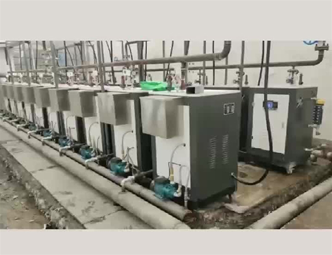 烟台做纺纱客户用6组360千瓦电加热并联机组替换3吨燃气锅炉配套浆纱桶，定型机等设备安装调试完成